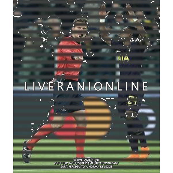 UEFA Champions League 2017/2018 Ottavi di Finale Andata Torino - 13.02.2018 Juventus-Tottenham Hotspur Nella Foto:l’arbitro brych indica il rigore per la juventus /Ph.Vitez-Ag. Aldo Liverani