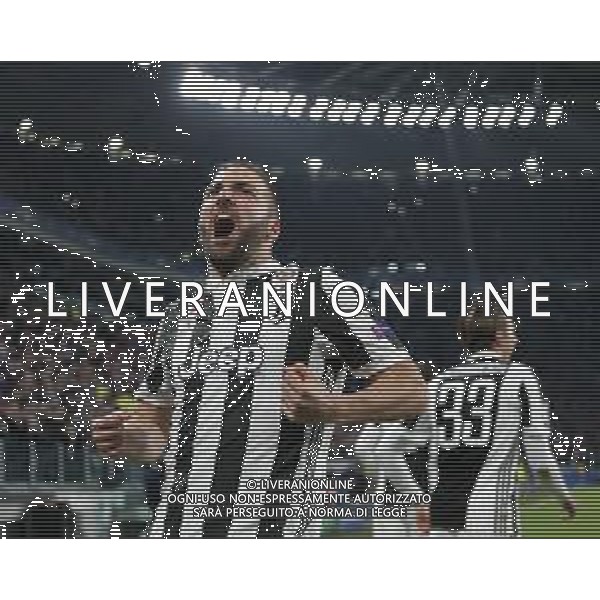 UEFA Champions League 2017/2018 Ottavi di Finale Andata Torino - 13.02.2018 Juventus-Tottenham Hotspur Nella Foto:higuain esulta /Ph.Vitez-Ag. Aldo Liverani