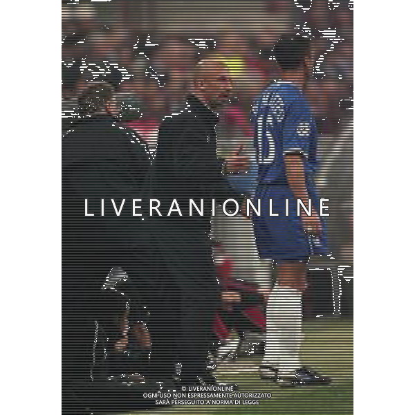 26-10-1999 MILANO- STADIO GIUSEPPE MEAZZA CHAMPIONS LEAGUE MILAN CHELSEA 1-1 NELLA FOTO GIANLUCA VIALLI ALLENATORE CHELSEA CON ROBERTO DI MATTEO AG ALDO LIVERANI SAS