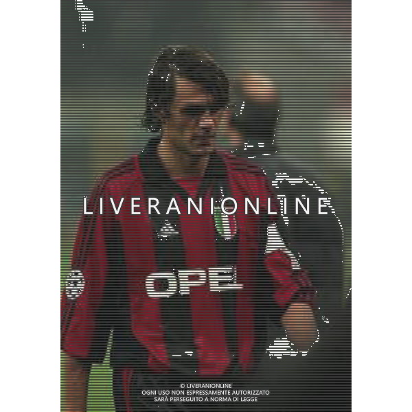 26-10-1999 MILANO- STADIO GIUSEPPE MEAZZA CHAMPIONS LEAGUE MILAN CHELSEA 1-1 NELLA FOTO PAOLO MALDINI AG ALDO LIVERANI SAS