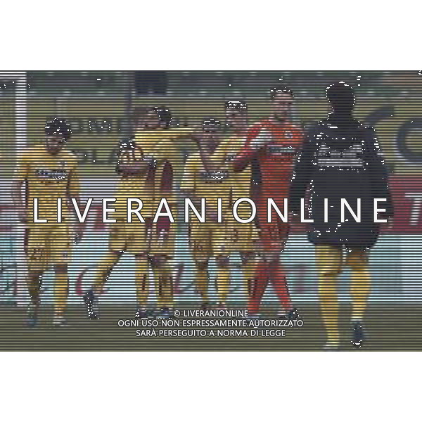 CESENA - CITTADELLA serie B ConTe.it 17/02/2018 nella foto: esultanza cittadella ©Claudio Zamagni/Agenzia Aldo Liverani cittadella final exultation during Serie B conTe.it match between Cesena and Cittadella at Stadio Orogel Dino Manuzzi on February 17, 2018 in Cesena, Italy. photo credit by Claudio Zamagni/Aldo Liverani Photo Agency