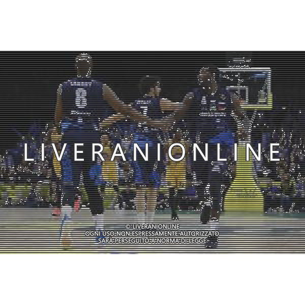 Poste Mobile Final Eight 18/02/2018 Fiat Torino - Germani Basket Brescia nella foto: Hunt Dario Landry Marcus ©Claudio Zamagni/Agenzia Aldo Liverani Hunt Dario Landry Marcus during Poste Mobile Final Eight Italian Basketball Cup 2018 - Fiat Torino against Germani Basket Brescia at Mandela Forum in Florence, on February 18, 2018 photo credit by Claudio Zamagni/Aldo Liverani Photo Agency