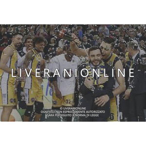 Poste Mobile Final Eight 18/02/2018 Fiat Torino - Germani Basket Brescia nella foto: torino esultanza finale ©Claudio Zamagni/Agenzia Aldo Liverani torino final exultation during Poste Mobile Final Eight Italian Basketball Cup 2018 - Fiat Torino against Germani Basket Brescia at Mandela Forum in Florence, on February 18, 2018 photo credit by Claudio Zamagni/Aldo Liverani Photo Agency