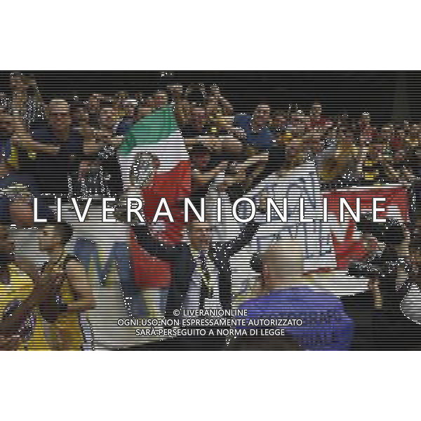 Poste Mobile Final Eight 18/02/2018 Fiat Torino - Germani Basket Brescia nella foto: esultanza finale ©Claudio Zamagni/Agenzia Aldo Liverani final exultation during Poste Mobile Final Eight Italian Basketball Cup 2018 - Fiat Torino against Germani Basket Brescia at Mandela Forum in Florence, on February 18, 2018 photo credit by Claudio Zamagni/Aldo Liverani Photo Agency
