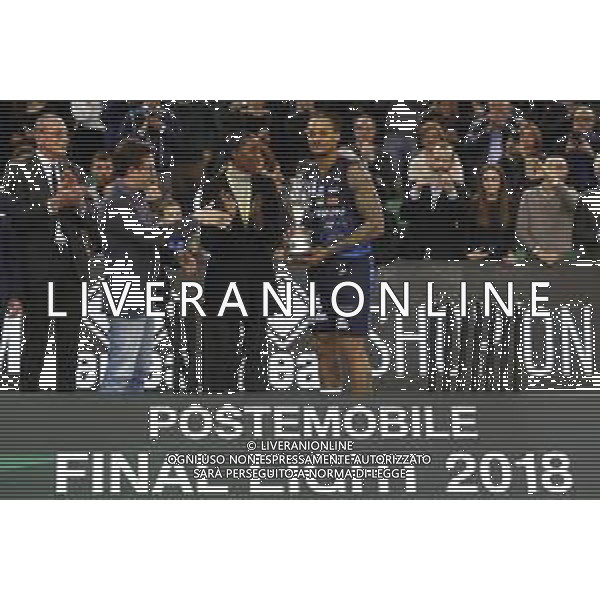 Poste Mobile Final Eight 18/02/2018 Fiat Torino - Germani Basket Brescia nella foto: Moss David con la coppa ©Claudio Zamagni/Agenzia Aldo Liverani Moss David with cup during Poste Mobile Final Eight Italian Basketball Cup 2018 - Fiat Torino against Germani Basket Brescia at Mandela Forum in Florence, on February 18, 2018 photo credit by Claudio Zamagni/Aldo Liverani Photo Agency