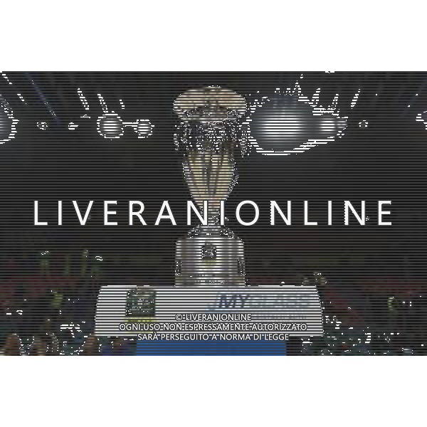 Poste Mobile Final Eight 18/02/2018 Fiat Torino - Germani Basket Brescia nella foto: la coppa ©Claudio Zamagni/Agenzia Aldo Liverani the cup during Poste Mobile Final Eight Italian Basketball Cup 2018 - Fiat Torino against Germani Basket Brescia at Mandela Forum in Florence, on February 18, 2018 photo credit by Claudio Zamagni/Aldo Liverani Photo Agency / AGENZIA ALDO LIVERANI SAS