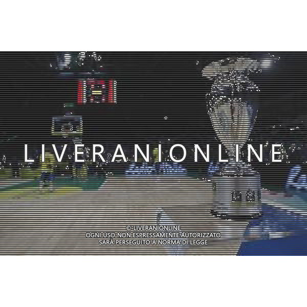 Poste Mobile Final Eight 18/02/2018 Fiat Torino - Germani Basket Brescia nella foto: la coppa ©Claudio Zamagni/Agenzia Aldo Liverani the cup during Poste Mobile Final Eight Italian Basketball Cup 2018 - Fiat Torino against Germani Basket Brescia at Mandela Forum in Florence, on February 18, 2018 photo credit by Claudio Zamagni/Aldo Liverani Photo Agency / AGENZIA ALDO LIVERANI SAS