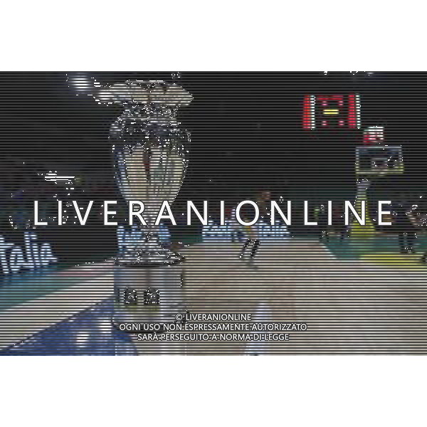 Poste Mobile Final Eight 18/02/2018 Fiat Torino - Germani Basket Brescia nella foto: la coppa ©Claudio Zamagni/Agenzia Aldo Liverani the cup during Poste Mobile Final Eight Italian Basketball Cup 2018 - Fiat Torino against Germani Basket Brescia at Mandela Forum in Florence, on February 18, 2018 photo credit by Claudio Zamagni/Aldo Liverani Photo Agency / AGENZIA ALDO LIVERANI SAS