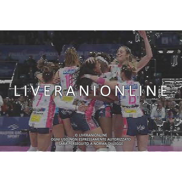 Bologna 18 Febbraio 2018 Coppa Italia Novara Vince - CONEGLIANO Vs NOVARA Finale Coppa Italia 2018 Volley Femminile al PalaDozza di Bologna 18/02/2018 nella foto esultanza Novara ©SANNA / AGENZIA ALDO LIVERANI SAS