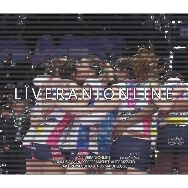 Bologna 18 Febbraio 2018 Coppa Italia Novara Vince - CONEGLIANO Vs NOVARA Finale Coppa Italia 2018 Volley Femminile al PalaDozza di Bologna 18/02/2018 nella foto esultanza Novara ©SANNA / AGENZIA ALDO LIVERANI SAS