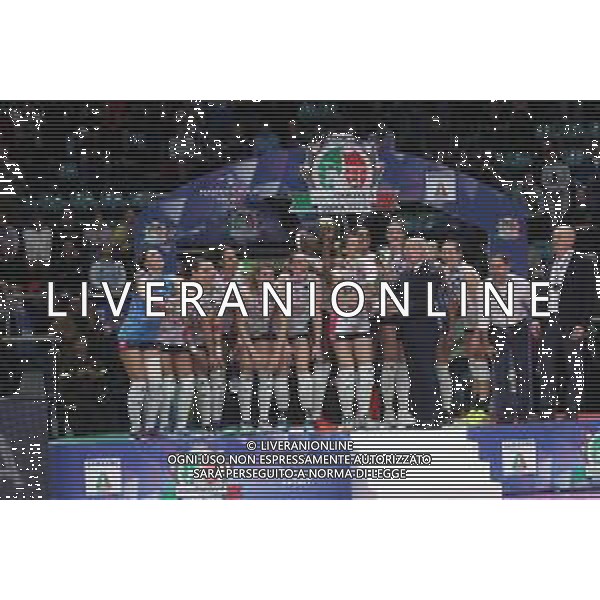 Bologna 18 Febbraio 2018 Coppa Italia Novara Vince - CONEGLIANO Vs NOVARA Finale Coppa Italia 2018 Volley Femminile al PalaDozza di Bologna 18/02/2018 nella foto la premiazione ©SANNA / AGENZIA ALDO LIVERANI SAS
