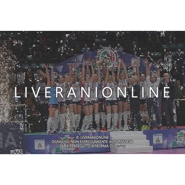Bologna 18 Febbraio 2018 Coppa Italia Novara Vince - CONEGLIANO Vs NOVARA Finale Coppa Italia 2018 Volley Femminile al PalaDozza di Bologna 18/02/2018 nella foto la premiazione ©SANNA / AGENZIA ALDO LIVERANI SAS