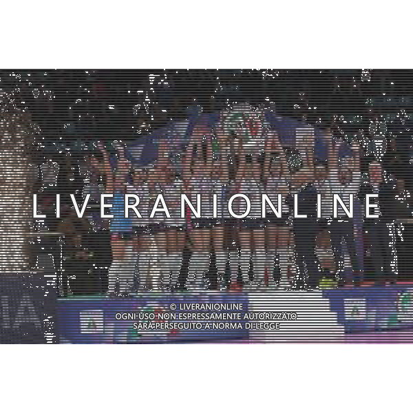 Bologna 18 Febbraio 2018 Coppa Italia Novara Vince - CONEGLIANO Vs NOVARA Finale Coppa Italia 2018 Volley Femminile al PalaDozza di Bologna 18/02/2018 nella foto la premiazione ©SANNA / AGENZIA ALDO LIVERANI SAS