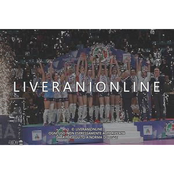 Bologna 18 Febbraio 2018 Coppa Italia Novara Vince - CONEGLIANO Vs NOVARA Finale Coppa Italia 2018 Volley Femminile al PalaDozza di Bologna 18/02/2018 nella foto la premiazione ©SANNA / AGENZIA ALDO LIVERANI SAS