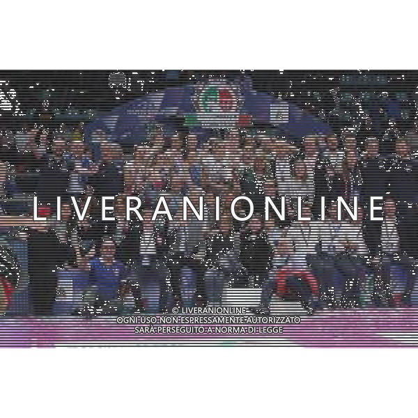 Bologna 18 Febbraio 2018 Coppa Italia Novara Vince - CONEGLIANO Vs NOVARA Finale Coppa Italia 2018 Volley Femminile al PalaDozza di Bologna 18/02/2018 nella foto la premiazione - esultanza e festeggiamenti ©SANNA / AGENZIA ALDO LIVERANI SAS