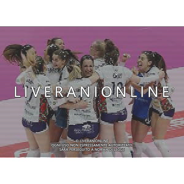 Coppa Italia A2 Mondovi Marignano 18 Febbraio 2018 - Battistelli San Giovanni in Marignano Vs LPM Bam Mondovi\' Finale 21a Coppa Italia di A2 Volley Femminile al PalaDozza di Bologna 18/02/2018 nella foto esultanza e festeggiamenti ©SANNA / AGENZIA ALDO LIVERANI SAS
