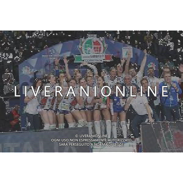 Coppa Italia A2 Mondovi Marignano 18 Febbraio 2018 - Battistelli San Giovanni in Marignano Vs LPM Bam Mondovi\' Finale 21a Coppa Italia di A2 Volley Femminile al PalaDozza di Bologna 18/02/2018 nella foto esultanza e festeggiamenti ©SANNA / AGENZIA ALDO LIVERANI SAS