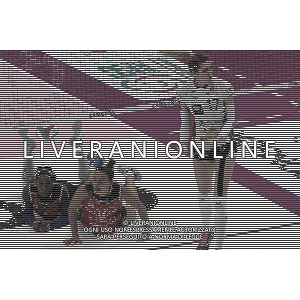 esultanza caneva anna battistelli san giovanni in marignano per terra jessica rivero e federica biganzoli lpm bam mondovi finali samsung galaxy a coppa italia a2 bologna - Battistelli San Giovanni in Marignano Vs LPM Bam Mondovi\' Finale 21a Coppa Italia di A2 Volley Femminile al PalaDozza di Bologna 18/02/2018 ©SANNA / AGENZIA ALDO LIVERANI SAS
