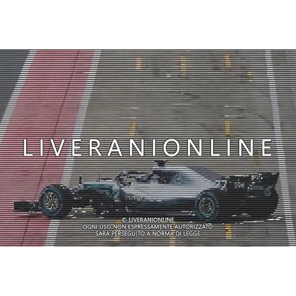 Valtteri Bottas (FIN) Mercedes AMG F1 W09 in the pits. 22.02.2018. Mercedes AMG F1 W09 Launch, Silverstone, England. / AGENZIA ALDO LIVERANI SAS - ITALY ONLY EDITORIAL USE ONLY