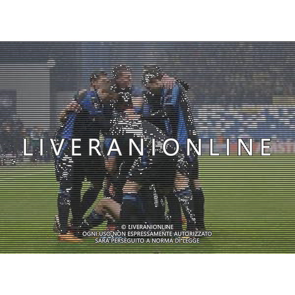 UEFA Europa League 2017/2018 Sedicesimi di Finale Ritorno Reggio Emilia - 22.02.2018 Atalanta-Borussia Dortmund Nella Foto: abbraccio esultanza dopo il gol di Rafael Toloi /Ph.Vitez-Ag. Aldo Liverani
