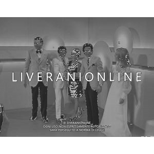 \' Un disco per l\'estate \' manifestazione canora radiotelevisiva italiana 1969 - RETROSPETTIVA nella foto Gabriella Farinon, Pippo Baudo, Albano Carrisi, Mario Tessuto, Orietta Berti ©ARCHIVIO / AGENZIA ALDO LIVERANI SAS