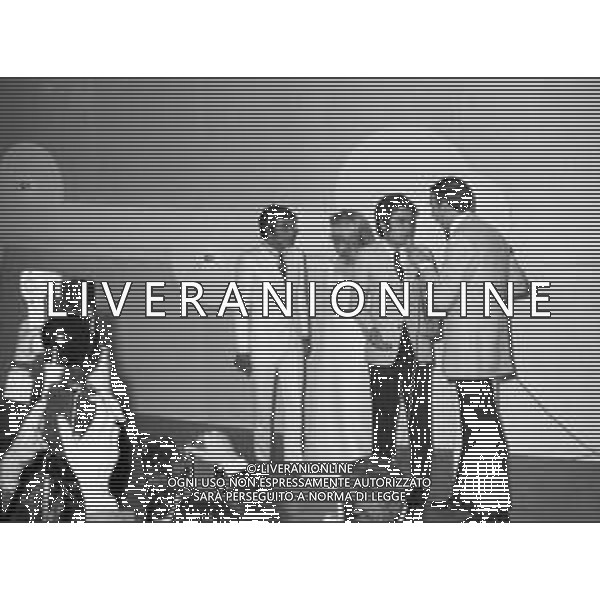 \' Un disco per l\'estate \' manifestazione canora radiotelevisiva italiana 1969 - RETROSPETTIVA nella foto Gabriella Farinon, Pippo Baudo, Albano Carrisi, Mario Tessuto, ©ARCHIVIO / AGENZIA ALDO LIVERANI SAS