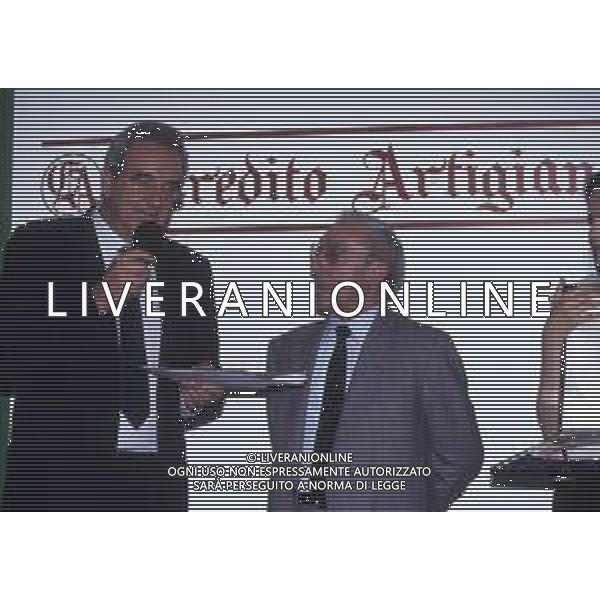 RETROSPETTIVA DOMENICO LUZZARA PRESIDENTE CREMONESE CALCIO NELLA FOTO DOMENICO LUZZARA CON BRUNO PIZZUL AG ALDO LIVERANI SAS