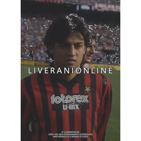 RETROSPETTIVA MARCO MACINA CALCIATORE 1985-86 NELLA FOTO MARCO MACINA CON LA MAGLIA DEL MILAN AG ALDO LIVERANI SAS