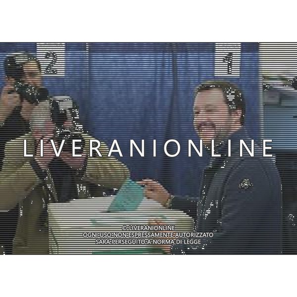 Elezioni Politiche 2018 Milano - 04.03.2018 Nella Foto:Votazione di Matteo Salvini /Ph.Vitez-Ag. Aldo Liverani
