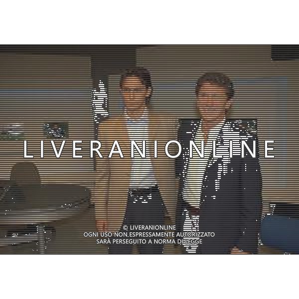 1997 BERGAMO INCONTRO TRA I TRE GIOCATORI ATALANTA FILIPPO INZAGHI GIUSEPPE SAVOLDI E JEPPSON HASSE NELLA FOTO FILIPPO INZAGHI E GIUSEPPE SAVOLDI AG ALDO LIVERANI SAS