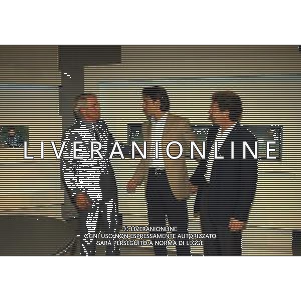 1997 BERGAMO INCONTRO TRA I TRE GIOCATORI ATALANTA FILIPPO INZAGHI GIUSEPPE SAVOLDI E JEPPSON HASSE NELLA FOTO JEPPSON HASSE CON FILIPPO INZAGHI E GIUSEPPE SAVOLDI AG ALDO LIVERANI SAS