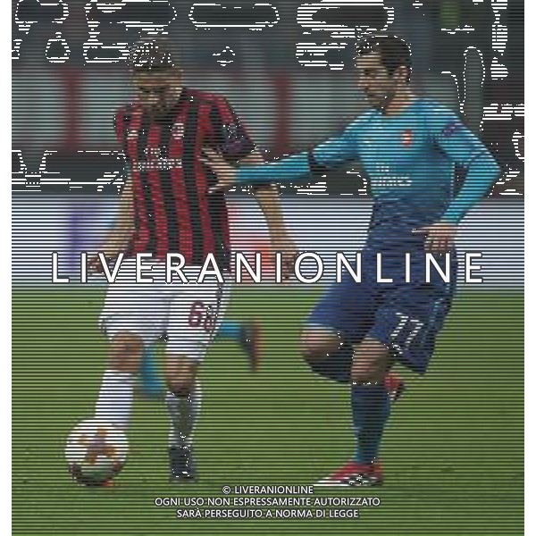 UEFA Europa League 2017/2018 Ottavi di Finale Andata Milano - 08.03.2018 Milan-Arsenal Nella Foto: Ricardo Rodriguez e Henrikh Hamleti Mkhitaryan /Ph.Vitez-Ag. Aldo Liverani