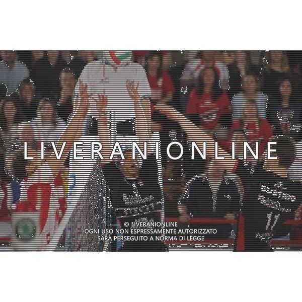 Campionato di volley serie A 2004/05 play off partita: Lube banca marche MC - Sysley TV foto:S.Rosa/Liverani nella foto: Vermiglio - sysley AGENZIA ALDO LIVERANI S A S
