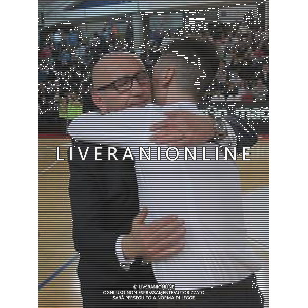 11-03-2018 IMOLA Andrea costa basket- Scaligera Basket Verona padre all luca dal monte verona e figlio lorenzo dalmonte vice allentore andrea costa FOTO GIANNI SANNA-AG ALDO LIVERANI SAS