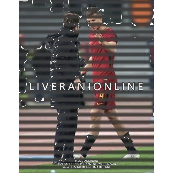 UEFA Champions League 2017/2018 Ottavi di Finale Ritorno Roma - 13.03.2018 Roma-Shakhtar Donetsk Nella Foto: eusebio di francesco con edin dzeko dopo sostituzione /Ph.Vitez-Ag. Aldo Liverani