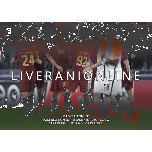 UEFA Champions League 2017/2018 Ottavi di Finale Ritorno Roma - 13.03.2018 Roma-Shakhtar Donetsk Nella Foto: esultanza dei giocatori della roma a fine gara per la qualificazione /Ph.Vitez-Ag. Aldo Liverani