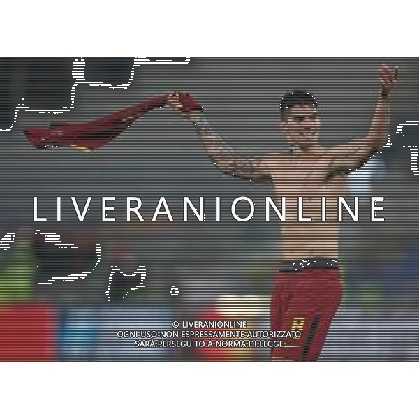 UEFA Champions League 2017/2018 Ottavi di Finale Ritorno Roma - 13.03.2018 Roma-Shakhtar Donetsk Nella Foto: esultanza dei giocatori della roma a fine gara per la qualificazione - perotti diego /Ph.Vitez-Ag. Aldo Liverani