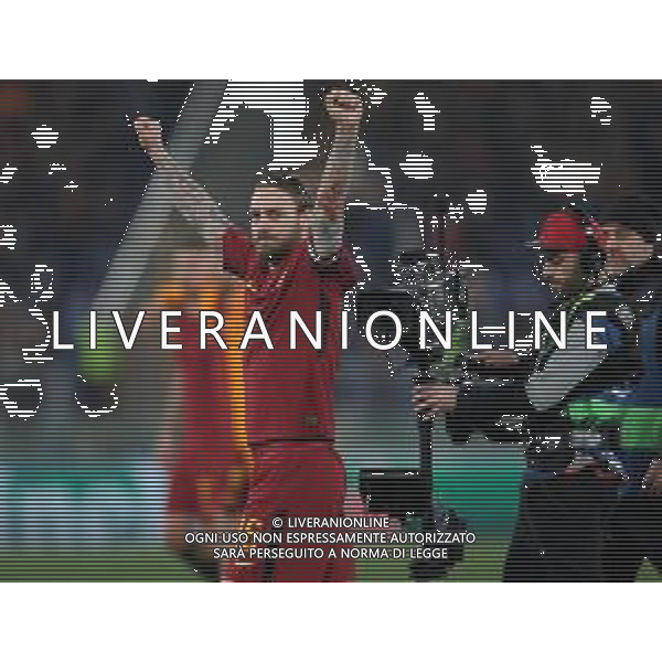 UEFA Champions League 2017/2018 Ottavi di Finale Ritorno Roma - 13.03.2018 Roma-Shakhtar Donetsk Nella Foto: esultanza dei giocatori della roma a fine gara per la qualificazione - de rossi daniele /Ph.Vitez-Ag. Aldo Liverani