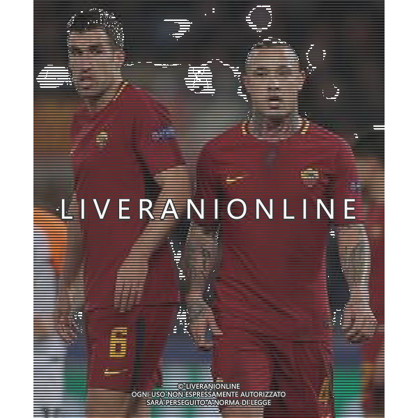 UEFA Champions League 2017/2018 Ottavi di Finale Ritorno Roma - 13.03.2018 Roma-Shakhtar Donetsk Nella Foto:Nainggolan Radja - Strootman Kevin /Ph.Vitez-Ag. Aldo Liverani