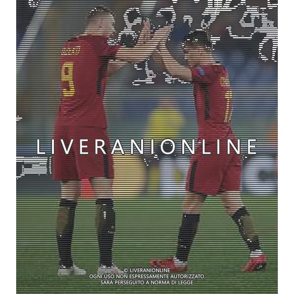 UEFA Champions League 2017/2018 Ottavi di Finale Ritorno Roma - 13.03.2018 Roma-Shakhtar Donetsk Nella Foto:Dzeko Edin - Under Cengiz /Ph.Vitez-Ag. Aldo Liverani