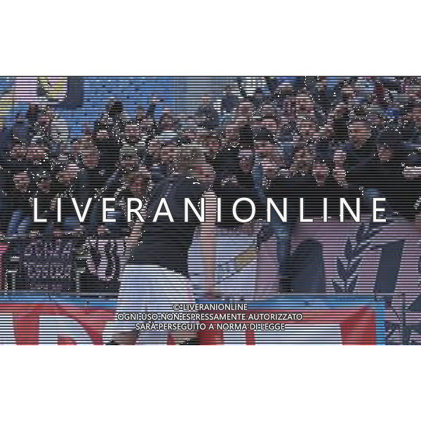 Campionato di Calcio Serie B ConTe.it 2017/2018 31a Giornata Novara - 17.03.2018 Novara-Palermo Nella Foto: esultanza dopo il gol di antonino la gumina con i tifosi /Ph.Vitez-Ag. Aldo Liverani