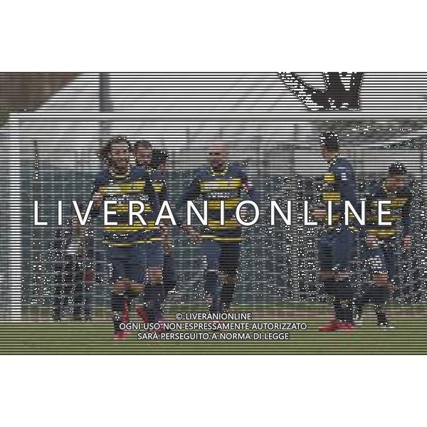 Santarcangelo - Triestina Campionato di calcio Serie C girone B 18/03/2017 nella foto: esultanza santarcangelo dopo il gol di marco briganti ©Claudio Zamagni/Agenzia Aldo Liverani / AGENZIA ALDO LIVERANI SAS - Santarcangelo - Triestina Campionato di calcio Serie C girone B 18-03-2018