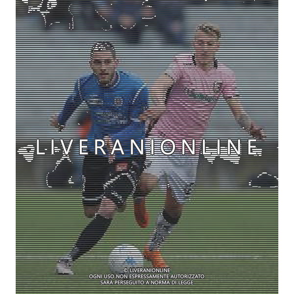 Campionato di Calcio Serie B ConTe.it 2017/2018 31a Giornata Novara - 17.03.2018 Novara-Palermo Nella Foto:Golubovic Petar - La Gumina Antonino /Ph.Vitez-Ag. Aldo Liverani