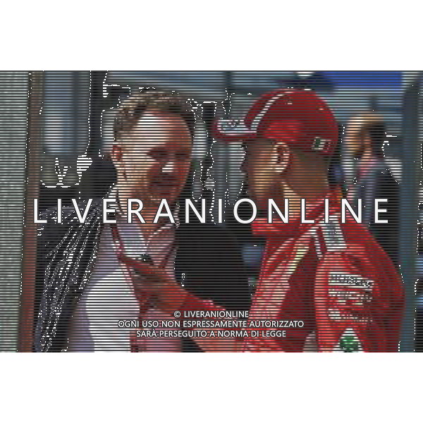 (L to R): Christian Horner (GBR) Red Bull Racing Team Principal with Sebastian Vettel (GER) Ferrari. 22.03.2018. Formula 1 World Championship, Rd 1, Australian Grand Prix, Albert Park, Melbourne, Australia, Preparation Day. / AGENZIA ALDO LIVERANI SAS - ITALY ONLY EDITORIAL USE ONLY