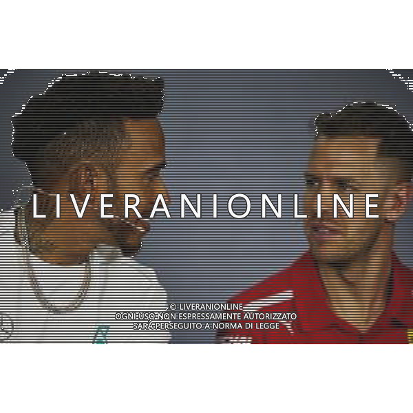 (L to R): Lewis Hamilton (GBR) Mercedes AMG F1 and Sebastian Vettel (GER) Ferrari in the FIA Press Conference. 22.03.2018. Formula 1 World Championship, Rd 1, Australian Grand Prix, Albert Park, Melbourne, Australia, Preparation Day. / AGENZIA ALDO LIVERANI SAS - ITALY ONLY EDITORIAL USE ONLY