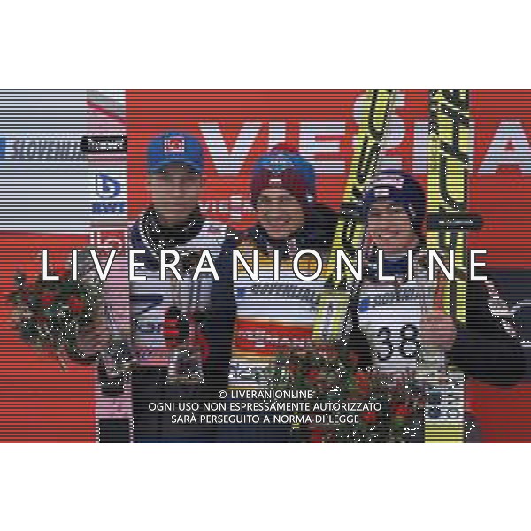 PLANICA, 23.03.2018 PUCHAR SWIATA W LOTACH NARCIARSKICH, KONKURS INDYWIDUALNY FIS SKI FLYING WORLD CUP INDIVIDUAL COMPETITION N/Z. JOHANN ANDRE FORFANG, KAMIL STOCH, STEFAN KRAFT PODIUM , DEKORACJA FOTO: TOMASZ MARKOWSKI NEWSPIX.PL --- Newspix.pl AG ALDO LIVERANI SAS