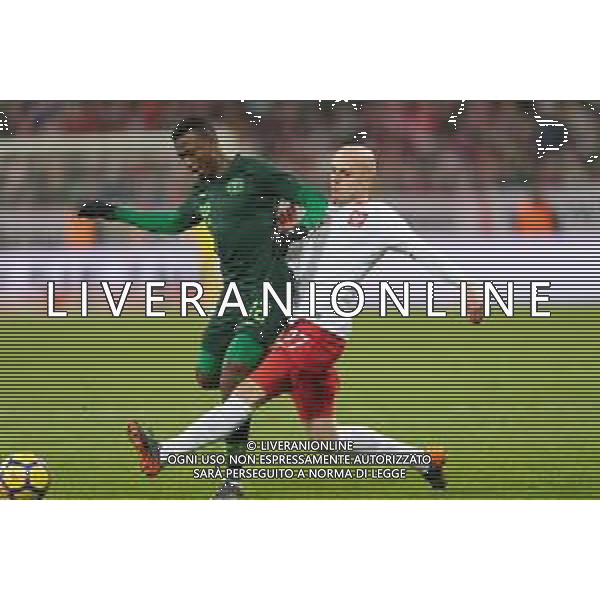 Cena minimalna internet 100 zl Cena minimalna print 100 zl Wroclaw 23 03 2018 Pilka nozna mecz towarzyski Polska vs Nigeria N/z Abdullahi Shehu nigeria #12 Rafal Kurzawa poland #27 Fot: Sebastian Borowski / newspix.pl Football friendly match Poland vs Nigeria --- Newspix.pl