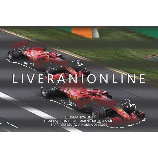 Kimi Raikkonen (FIN) Ferrari SF71H at the start of the race. 25.03.2018. Formula 1 World Championship, Rd 1, Australian Grand Prix, Albert Park, Melbourne, Australia, Race Day. / AGENZIA ALDO LIVERANI SAS - ITALY ONLY EDITORIAL USE ONLY