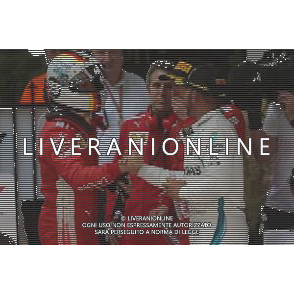 1st place Sebastian Vettel (GER) Ferrari SF71H and Lewis Hamilton (GBR) Mercedes AMG F1 W09. 25.03.2018. Formula 1 World Championship, Rd 1, Australian Grand Prix, Albert Park, Melbourne, Australia, Race Day. / AGENZIA ALDO LIVERANI SAS - ITALY ONLY EDITORIAL USE ONLY