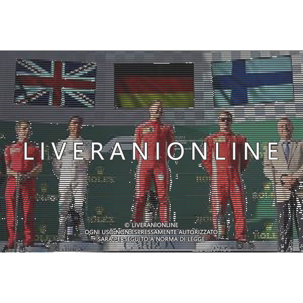 Lewis Hamilton (GBR) Mercedes AMG F1, Sebastian Vettel (GER) Scuderia Ferrari and Kimi Raikkonen (FIN) Scuderia Ferrari 25.03.2018. Formula 1 World Championship, Rd 1, Australian Grand Prix, Albert Park, Melbourne, Australia, Race Day. / AGENZIA ALDO LIVERANI SAS - ITALY ONLY EDITORIAL USE ONLY